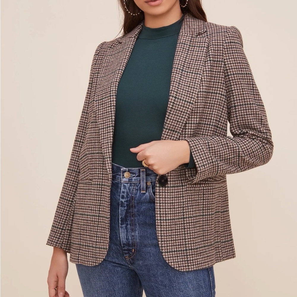 NWOT ASTR the Label Harlow Oversized Plaid Blazer